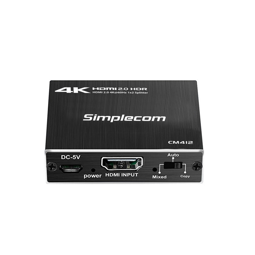 CM412 HDMI 2.0 1x2 Splitter 1 IN 2 Out 4K@60Hz HDR10 2 Port HDMI Duplicator - image2