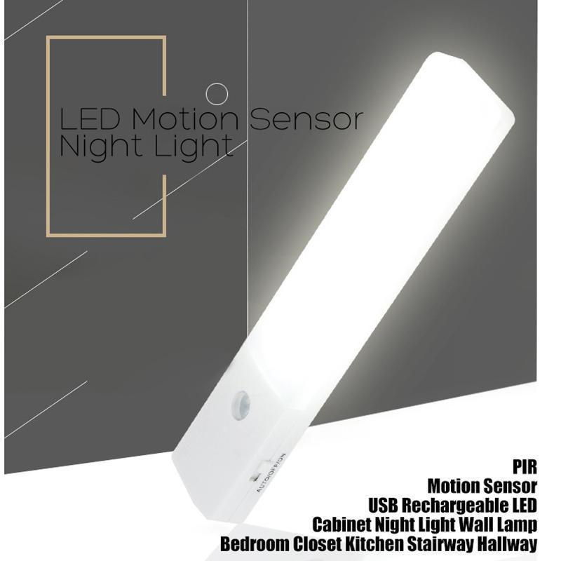 EL608 Rechargeable Infrared Motion Sensor Wall LED Night Light Torch (Warm White) - image1