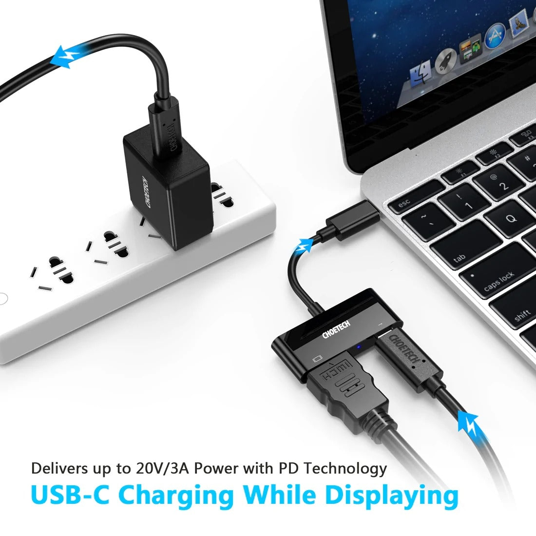 HUB-M03 USB-C To HDMI Adapter(4K@60hz) with 60W PD Charging Port - image3