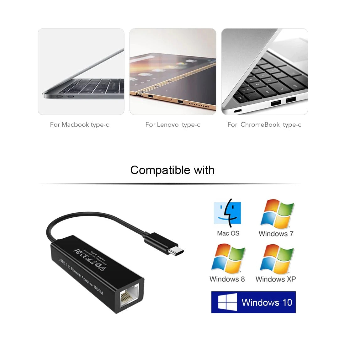 HUB-R01 USB 3.1 Type-C To RJ45 Gigabit Ethernet Adapter - image2