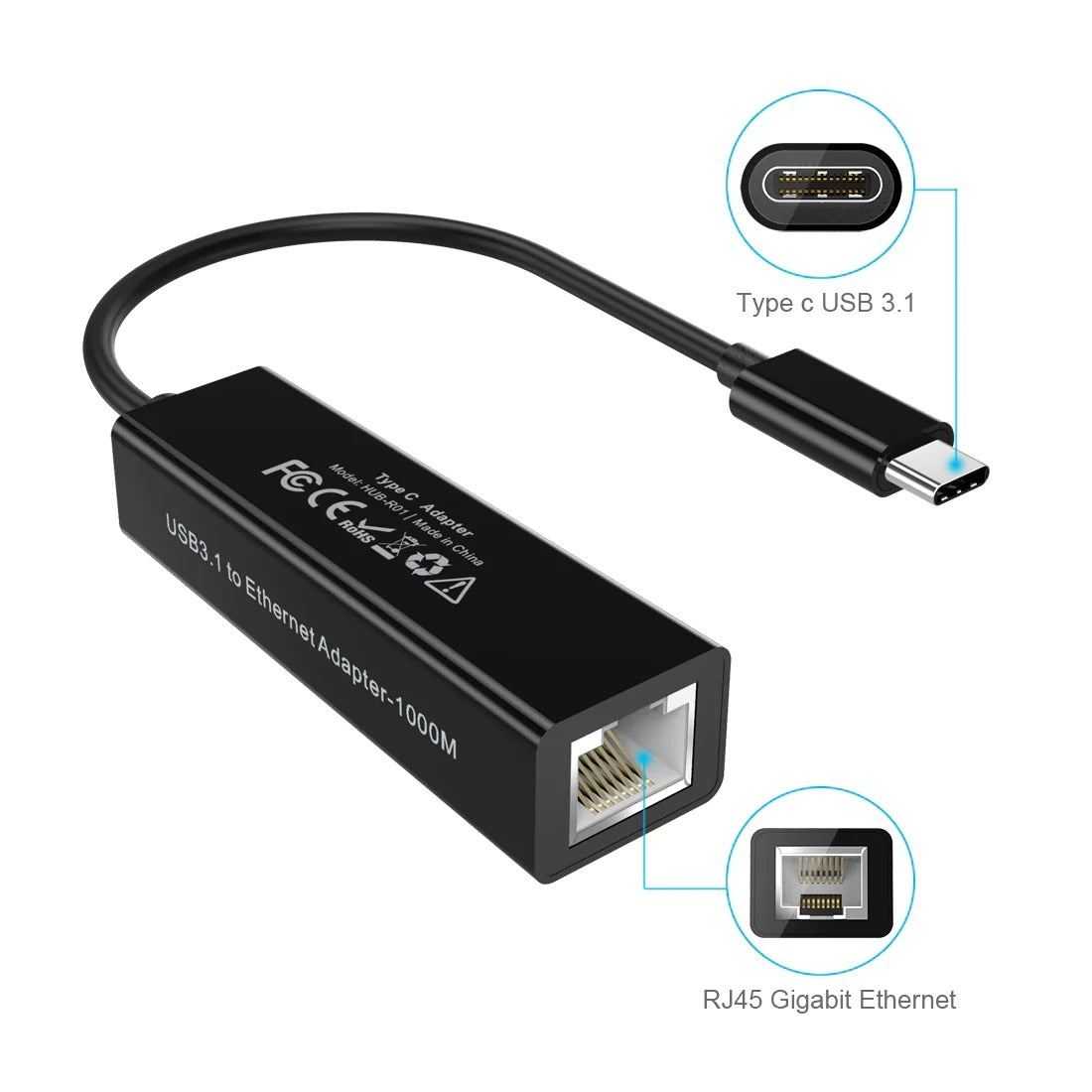 HUB-R01 USB 3.1 Type-C To RJ45 Gigabit Ethernet Adapter - image4