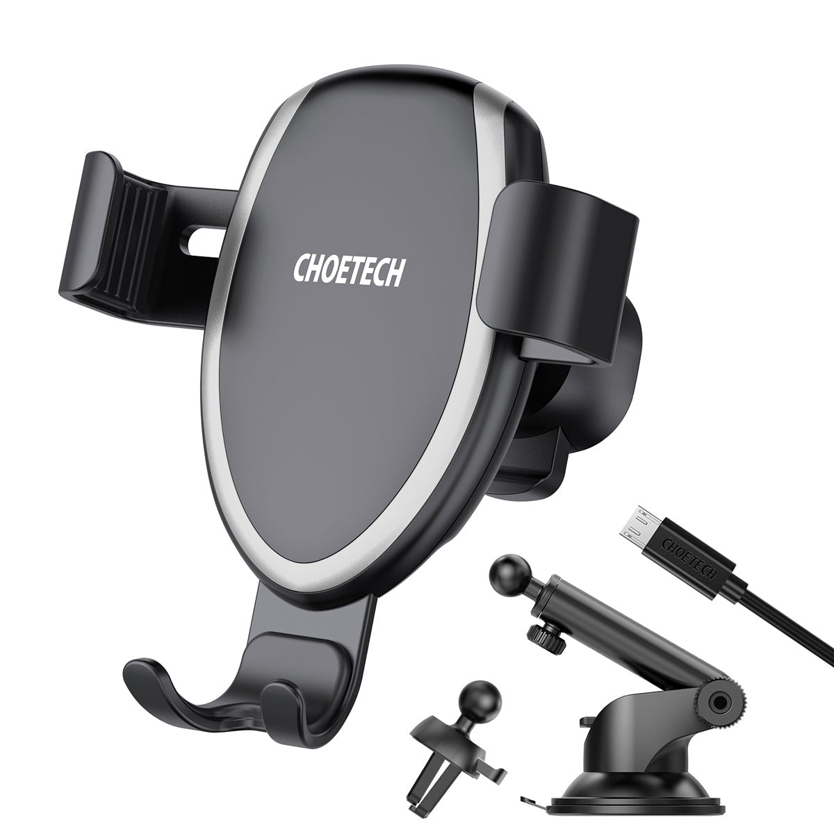 CHOETECH T536-S Fast Wireless Charging Car Mount Phone Holder - image1