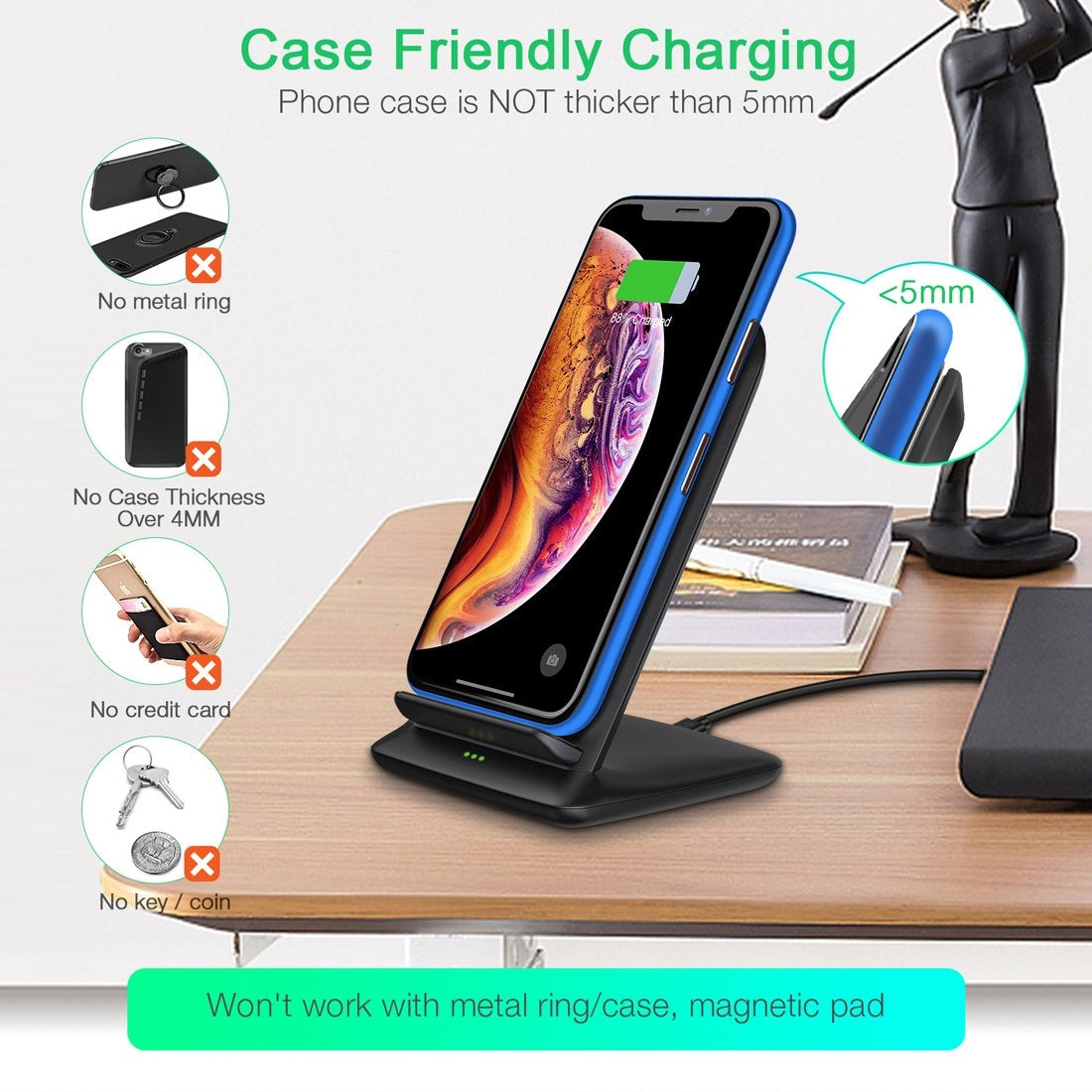 T555-S 10W Wireless Charger Stand - image3