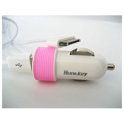 Compact Car Charger for iPad & Smart Phone 5V 2.1A with MFI Cable - Pink (HKB01005021-0B) - image2