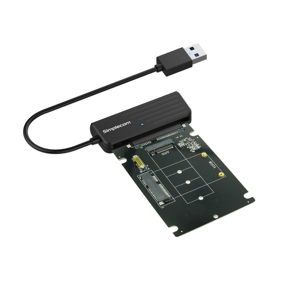 SA225 USB3.0 to mSATA + M.2 (NGFF B Key) 2 In 1 Combo Adapter - image1