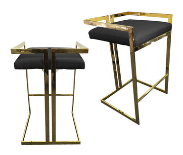 Arya Bar Stool in Black with Gold  Frame - image1