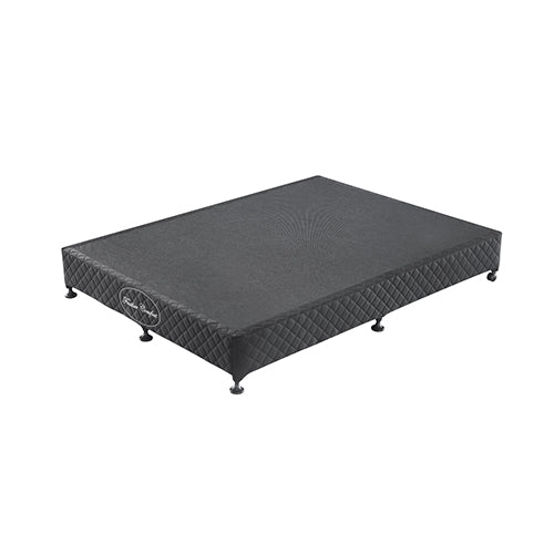 Mattress Base Ensemble Double Size Solid Wooden Slat in Black with Removable Cover - image1