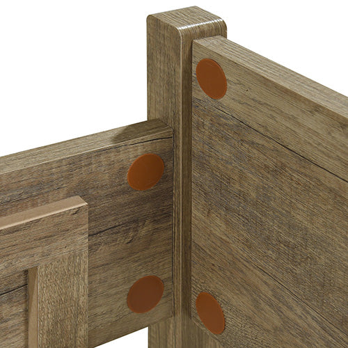 4 Pieces Bedroom Suite Natural Wood Like MDF Structure Double Size Oak Colour Bed, Bedside Table & Dresser - image10