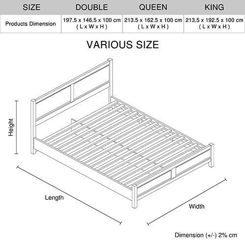 4 Pieces Bedroom Suite Natural Wood Like MDF Structure Double Size Oak Colour Bed, Bedside Table & Dresser - image12