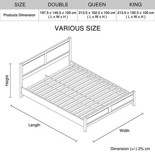 4 Pieces Bedroom Suite Natural Wood Like MDF Structure Double Size Oak Colour Bed, Bedside Table & Tallboy - image10