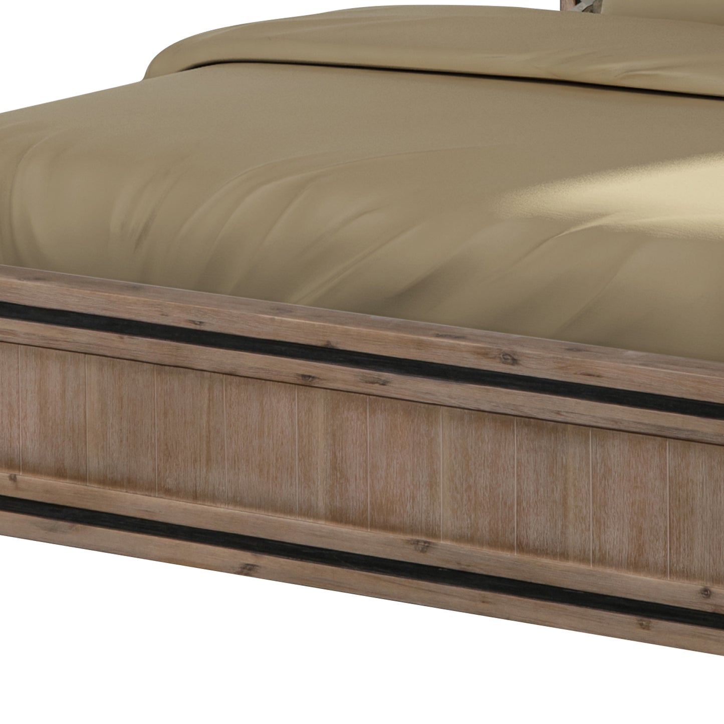 King Size Silver Brush Bed Frame in Acacia Wood Construction - image4