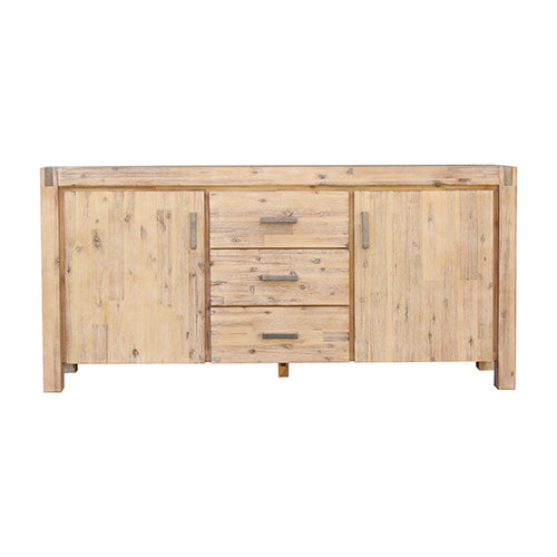 Buffet Sideboard in Oak Colour Constructed with Solid Acacia Wooden Frame Storage Cabinet with Drawers - image1