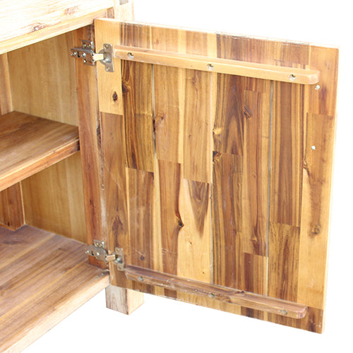 Buffet Sideboard in Oak Colour Constructed with Solid Acacia Wooden Frame Storage Cabinet with Drawers - image4