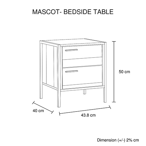 Mascot Bedside Table Oak - image2