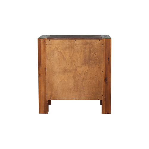 Bedside Table 2 drawers Night Stand Solid Wood Acacia Storage in Chocolate Colour - image3