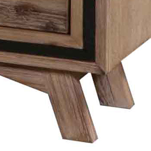 Bedside Table 2 drawer Night Stand with Solid Acacia Storage in Sliver Brush Colour - image11