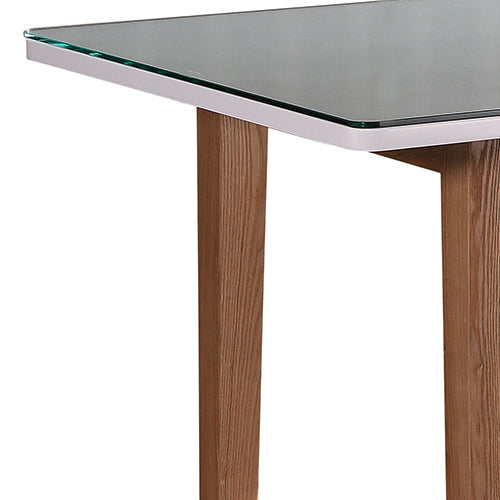 Dining Table White Top High Glossy Wooden Base - image4