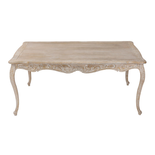 Dining Table Oak Wood Plywood Veneer White Washed Finish in Medium Size - image1