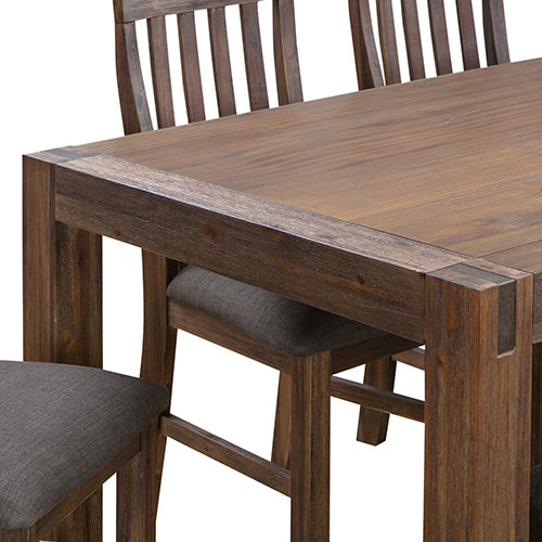 Dining Table with Solid Acacia Medium Size Wooden Base in Oak Colour - image2