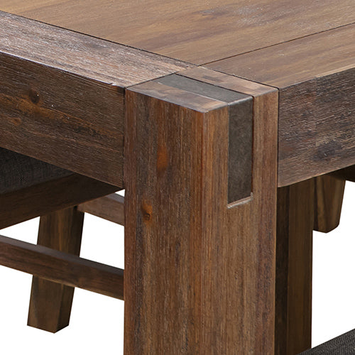 Dining Table with Solid Acacia Medium Size Wooden Base in Oak Colour - image3