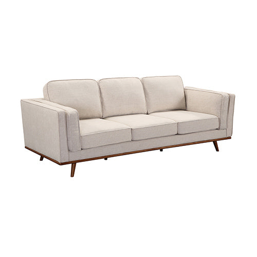 3+2 Seater Sofa Beige Fabric Lounge Set for Living Room Couch with Wooden Frame - image3