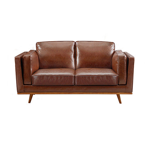 3+2+1 Seater Sofa Brown Leather Lounge Set for Living Room Couch with Wooden Frame - image4