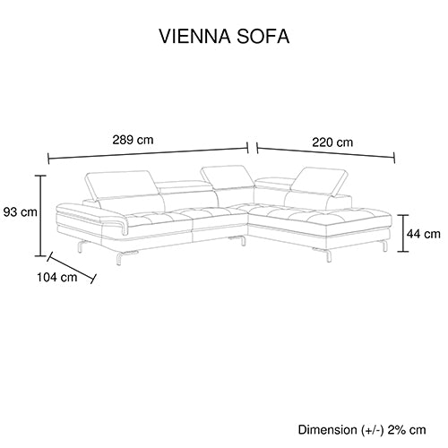 Vienna Corner Sofa Set Spacious Chaise Lounge Leatherette Air Leather Grey - image2