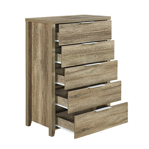 Tallboy Bedroom Drawer Cabinet Oak - image4