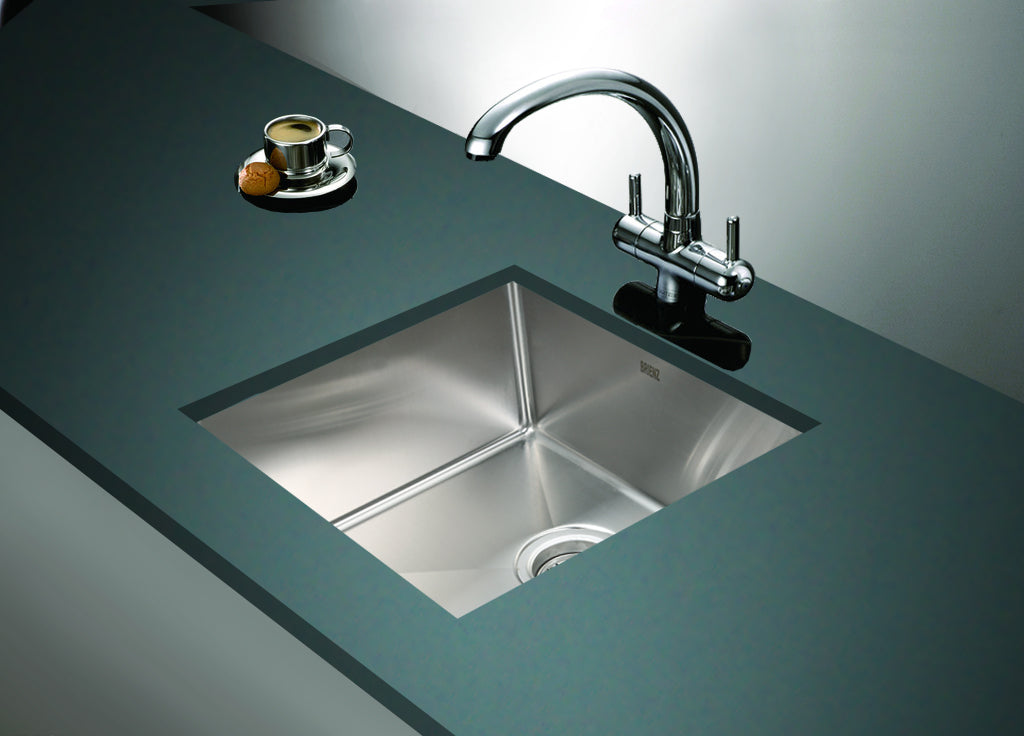 490x440mm Handmade Stainless Steel Undermount / Topmount Kitchen Laundry Sink with Waste - image4