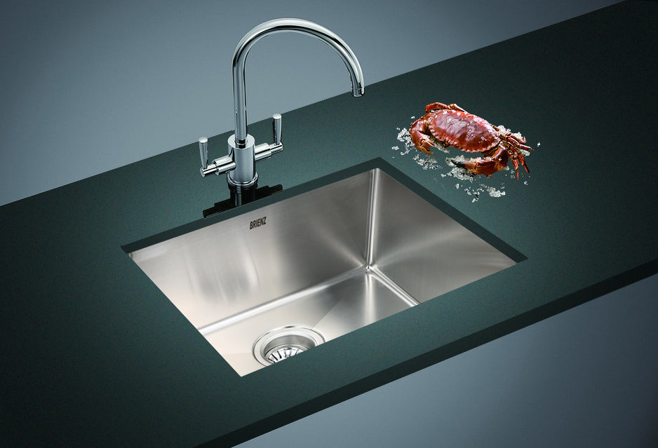 490x440mm Handmade Stainless Steel Undermount / Topmount Kitchen Laundry Sink with Waste - image6