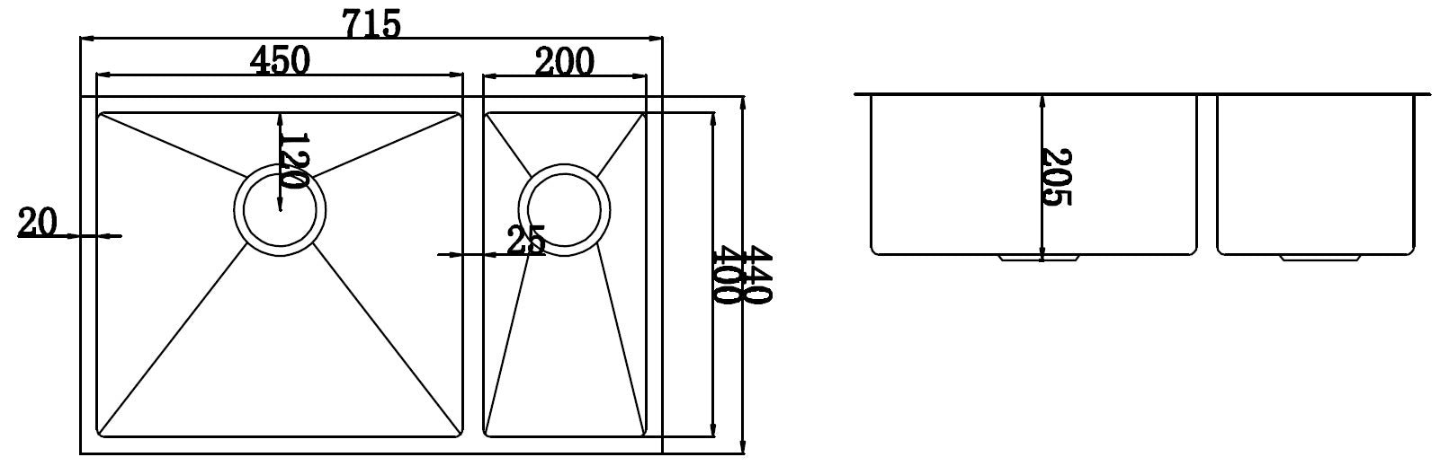 Stainless Steel Sink - 715x440mm - image3