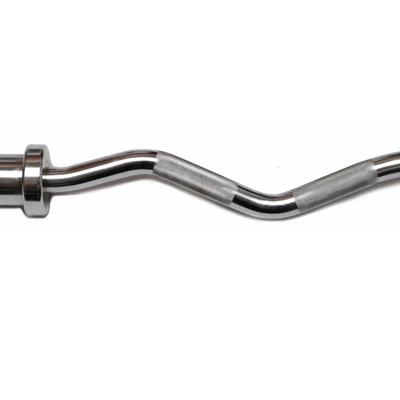 Chrome Olympic Curl Bar Barbell Heavy Duty EZ with Spring Collars - image4