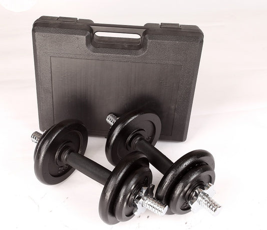 20kg Black Dumbbell Set with Carrying Case - image1
