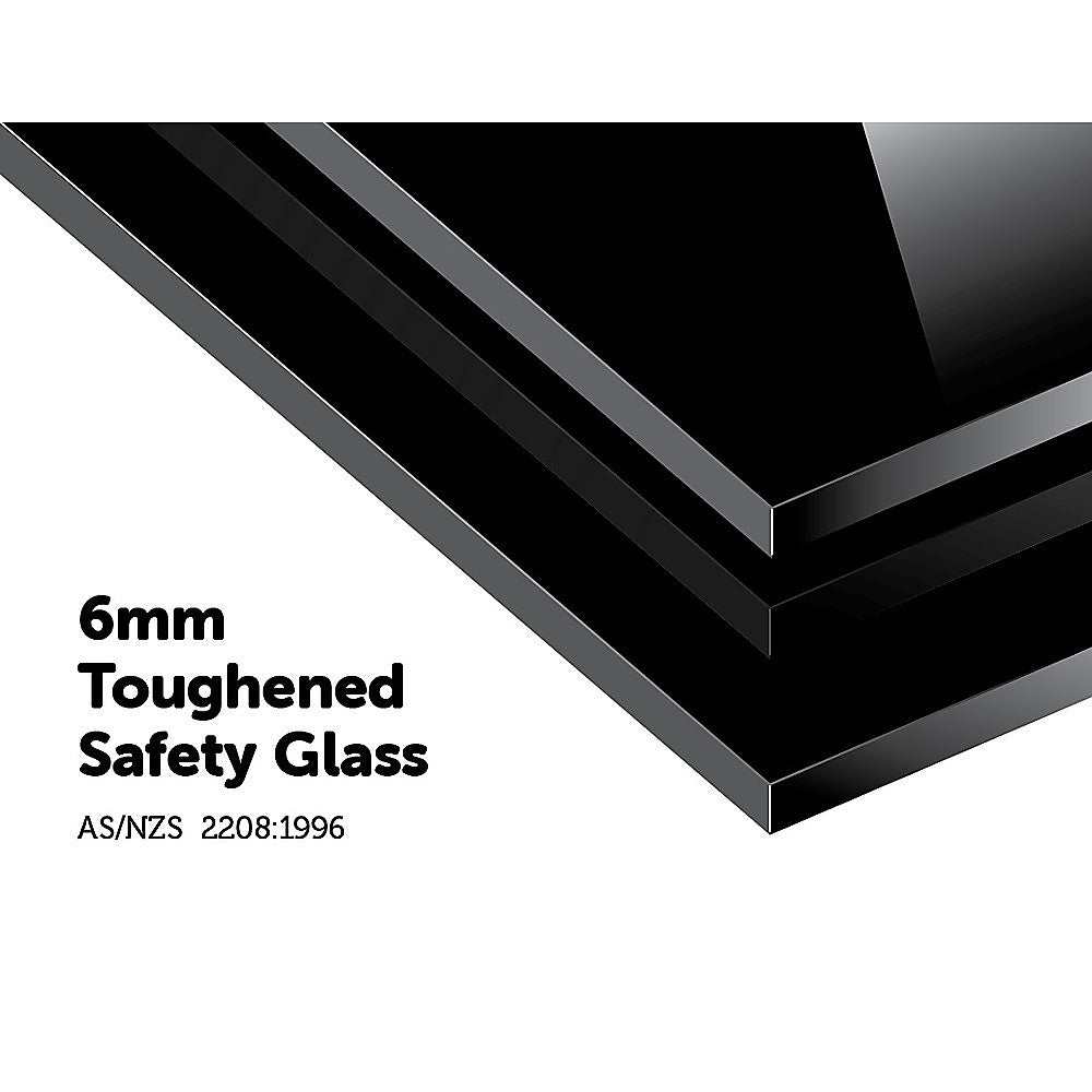 Toughened 90cm x 70cm Black Glass Kitchen Splashback - image4