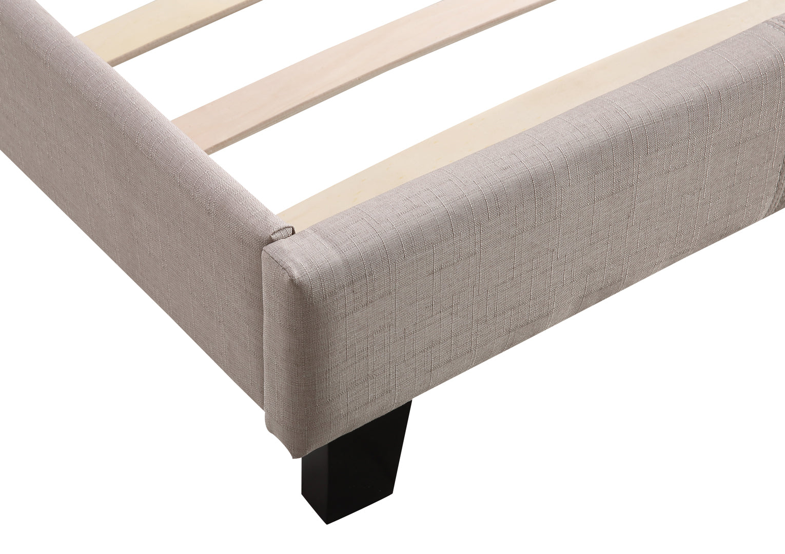 Queen Linen Fabric Bed Frame Beige - image5