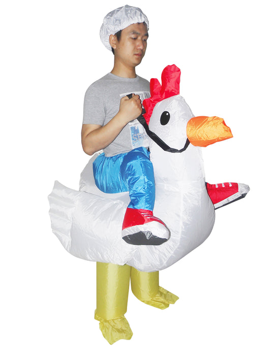CHICKEN Fancy Dress Inflatable Suit - Fan Operated Costume - image1