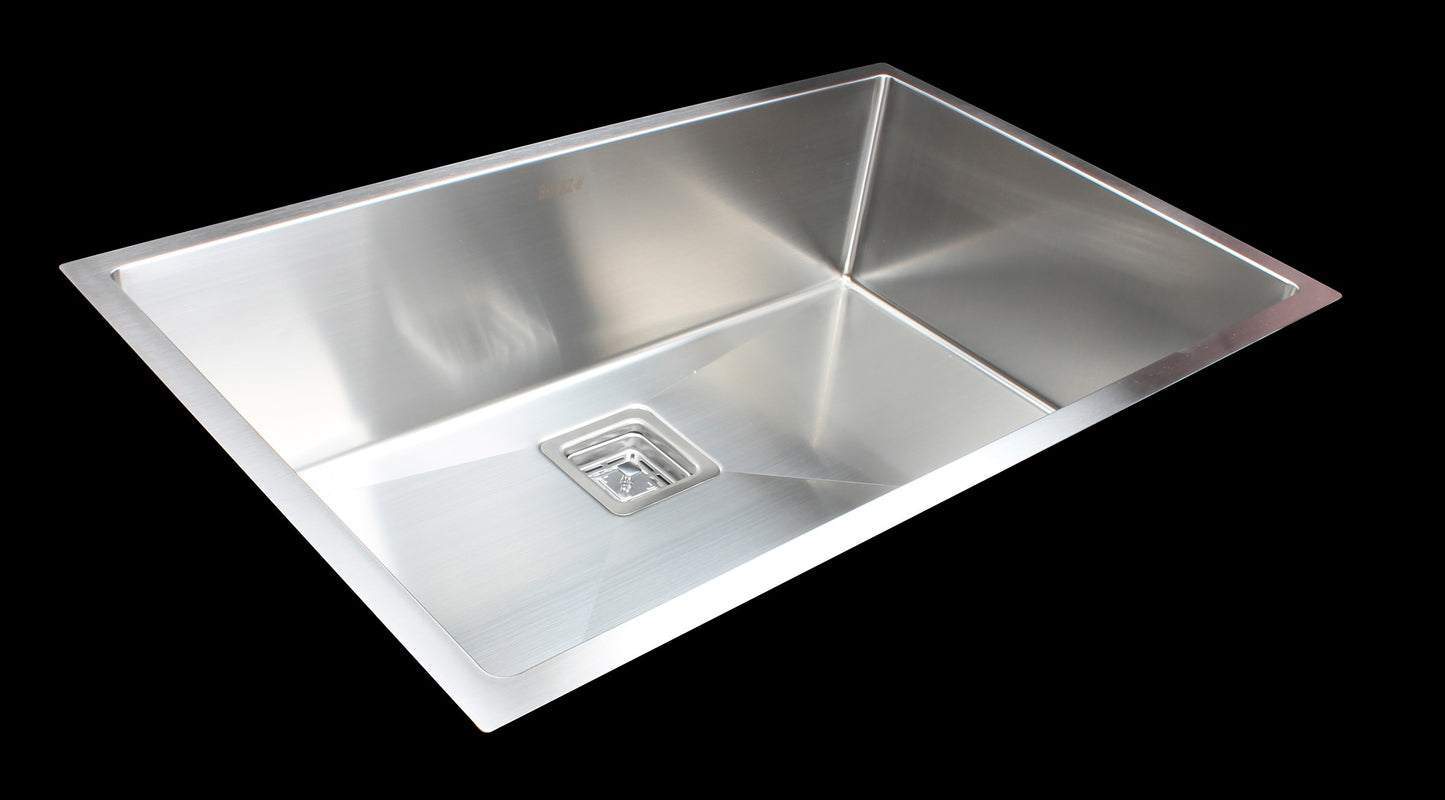 810x505mm Handmade 1.5mm Stainless Steel Undermount / Topmount Kitchen Sink with Square Waste - image1