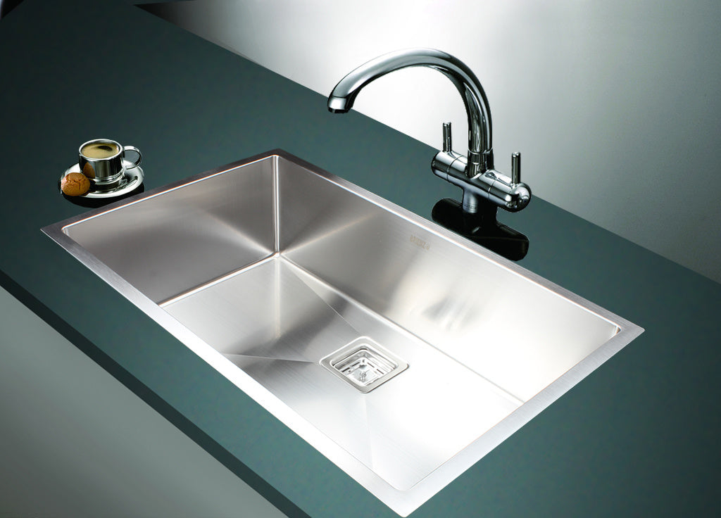 810x505mm Handmade 1.5mm Stainless Steel Undermount / Topmount Kitchen Sink with Square Waste - image3