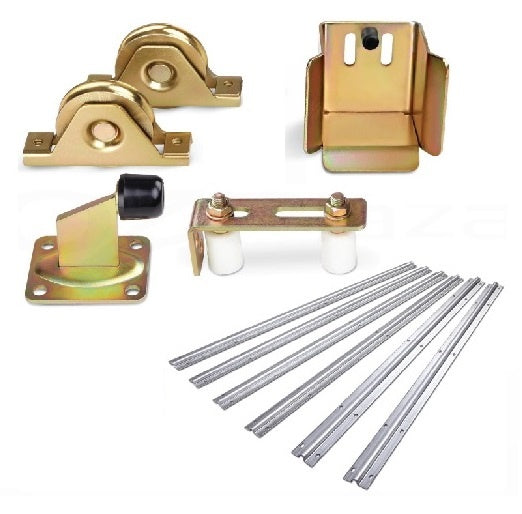 Sliding Gate Hardware Accessories Kit - 6m Track, Wheels, Stopper, Roller Guide - image1