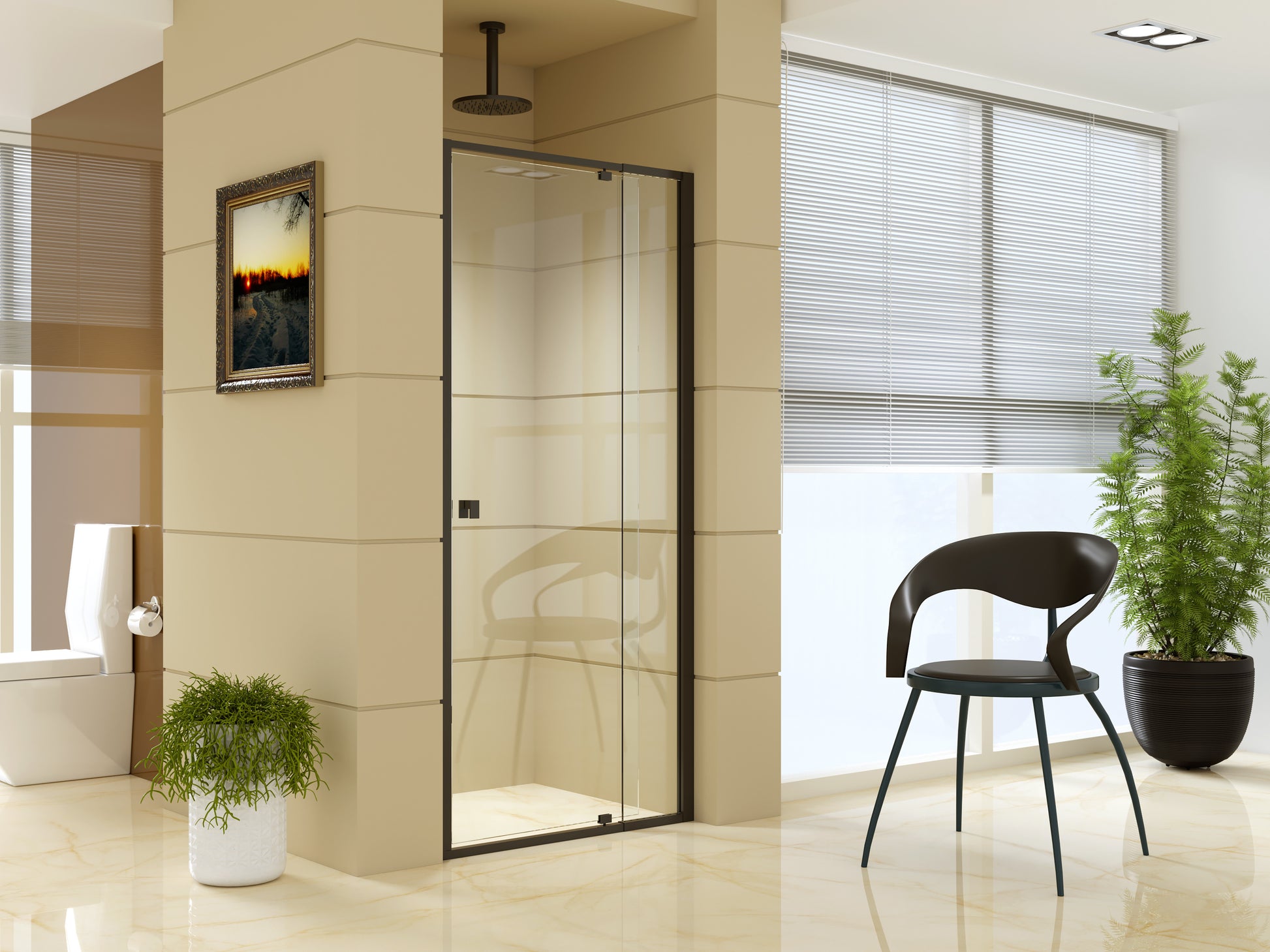 Adjustable Semi Frameless Shower Screen (82~90) x 195cm Australian Safety Glass - image1