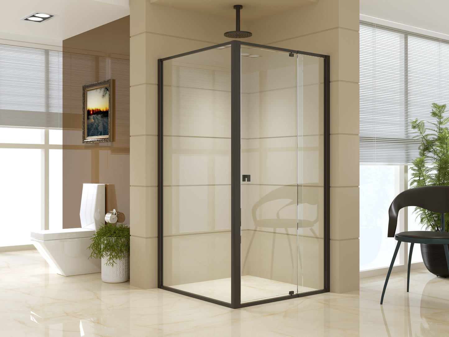 Semi Frameless Shower Screen (98~106)x 195cm & (98~101)x 195cm Side AS/NZS Glass - image1