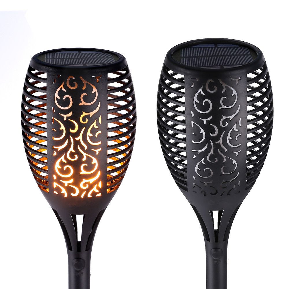 10 Pack Solar Torch Lights 96 LED Flickering Lighting Dancing Flame Garden Lamp - image1