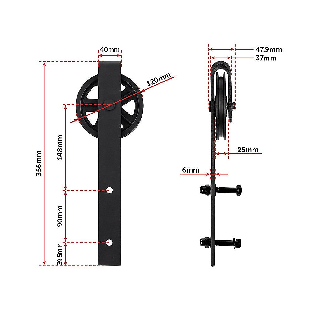 2M Big Spoke Wheel Sliding Barn Door Hardware - image12