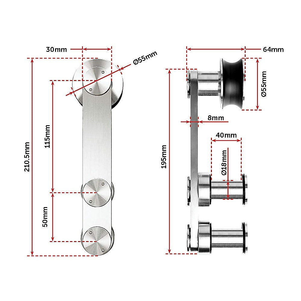 Sliding Barn Door Hardware Stainless Steel - image9