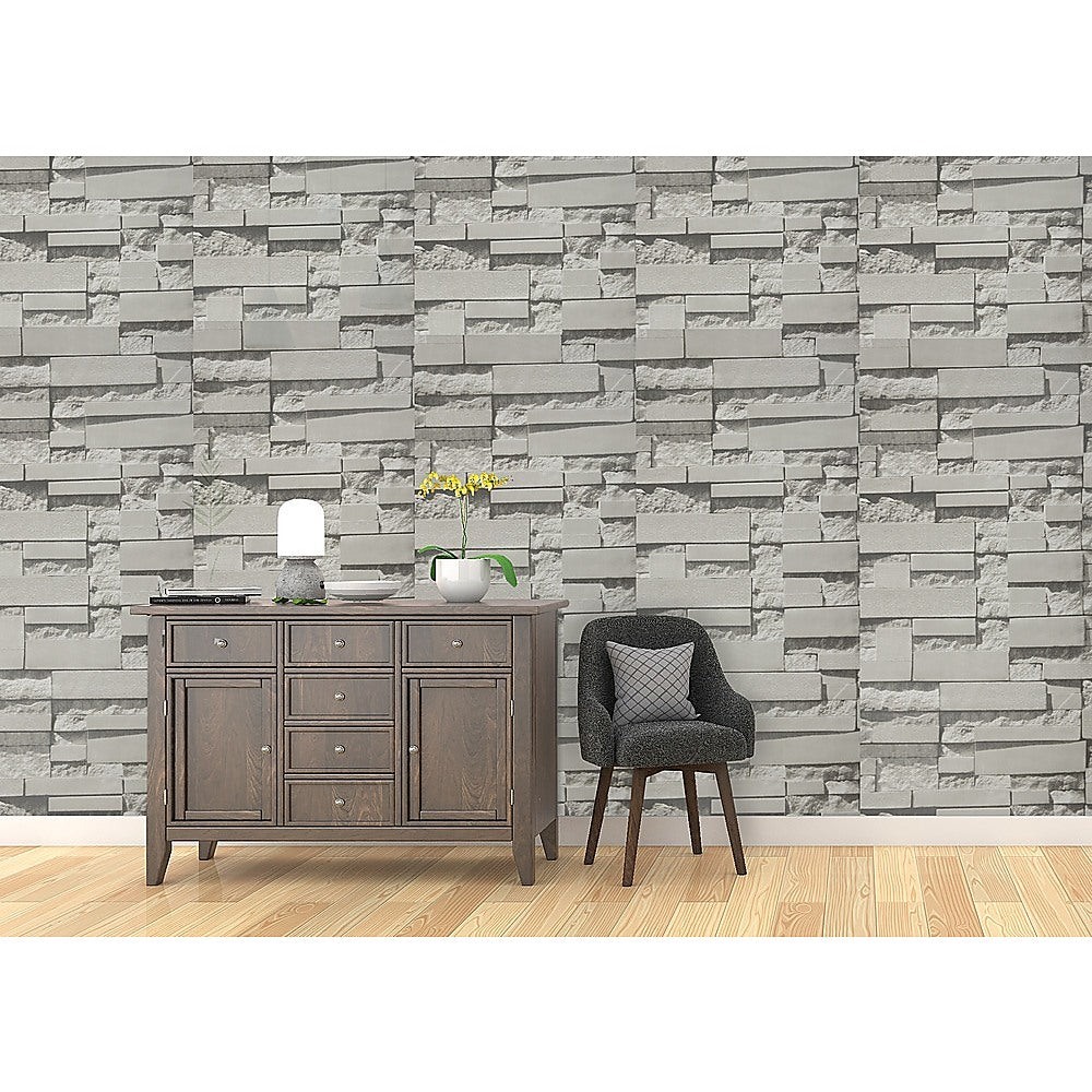 Wallpaper Brick Pattern 3D Textured Non-woven Wall Paper Roll - image2