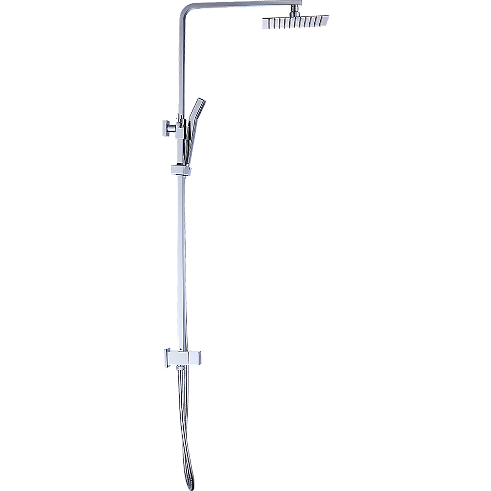 WELS 8" Rain Shower Head Set Square Dual Heads Faucet High Pressure Hand Held - image7