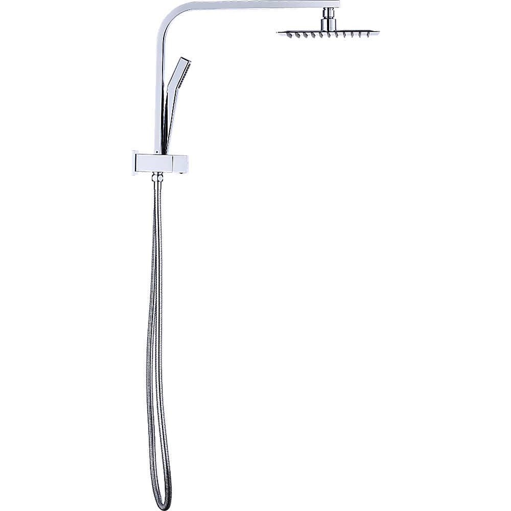 WELS 8" Rain Shower Head Set Square Dual Heads Faucet High Pressure Hand Held - image7