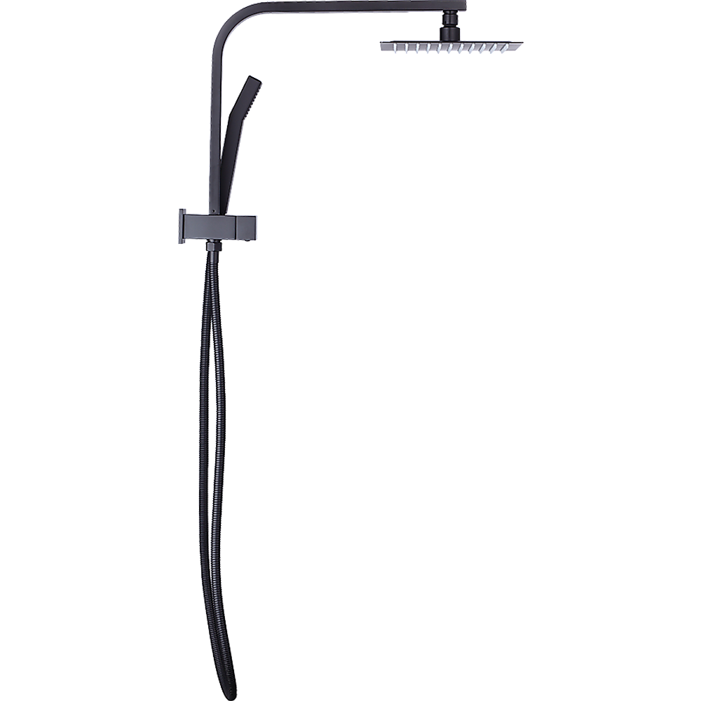 WELS 8" Rain Shower Head Set Square Dual Heads Faucet High Pressure Hand Held - image8