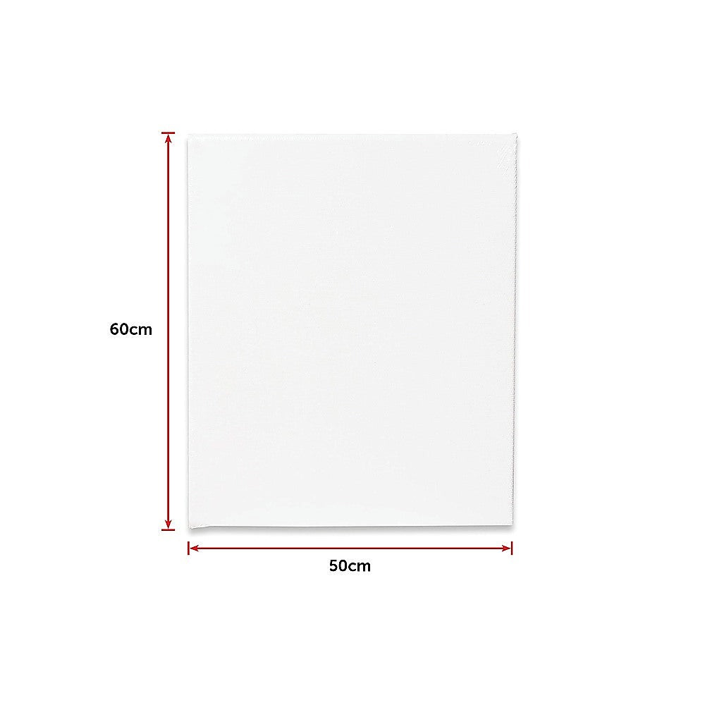 5 pack of 50x60cm Artist Blank Stretched Canvas Canvases Art Large White Range Oil Acrylic Wood - image8