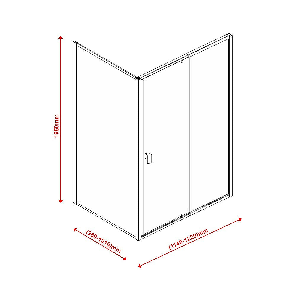 Semi Frameless Shower Screen (114~122)x 195cm & (98~101)x195cm Side AS/NZS Glass - image8